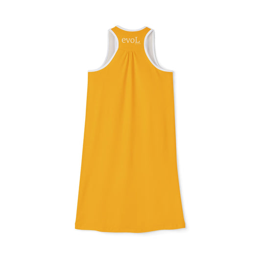 Bright Yellow Women's Racerback Dress - Perfect for Summer Outings & Active Days