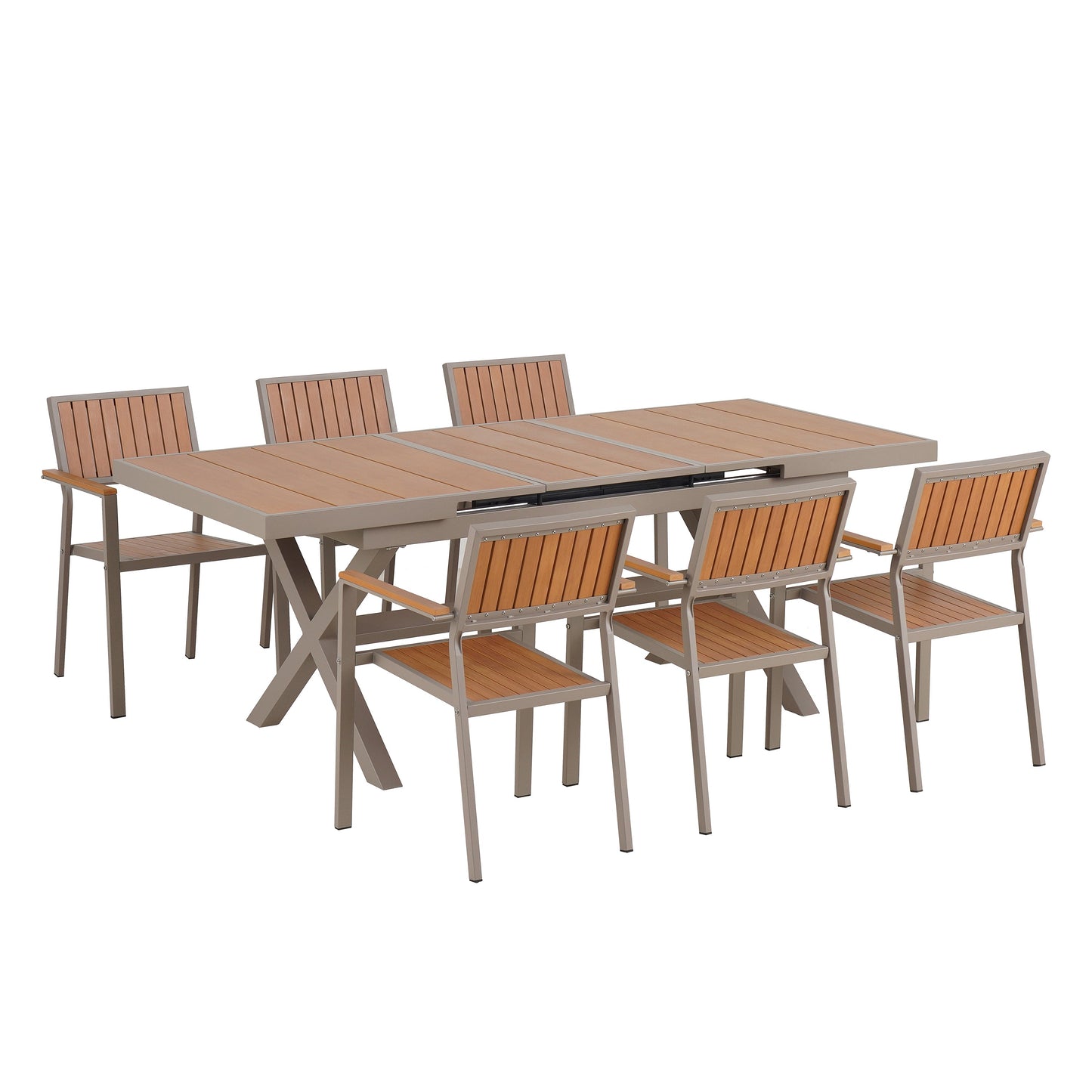 Experience Outdoor Dining Freedom with a Flexible Set Including Six