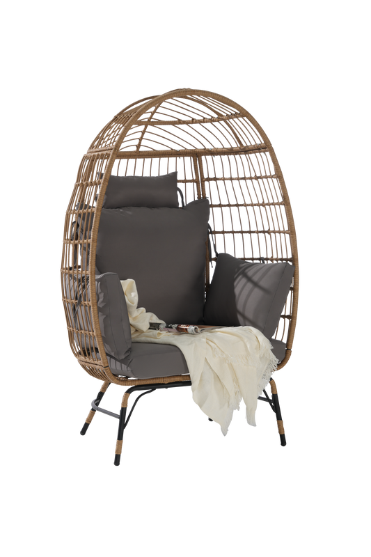 Wicker Egg Chair,Rattan Egg Chair Indoor Outdoor,Oversized Large Egg