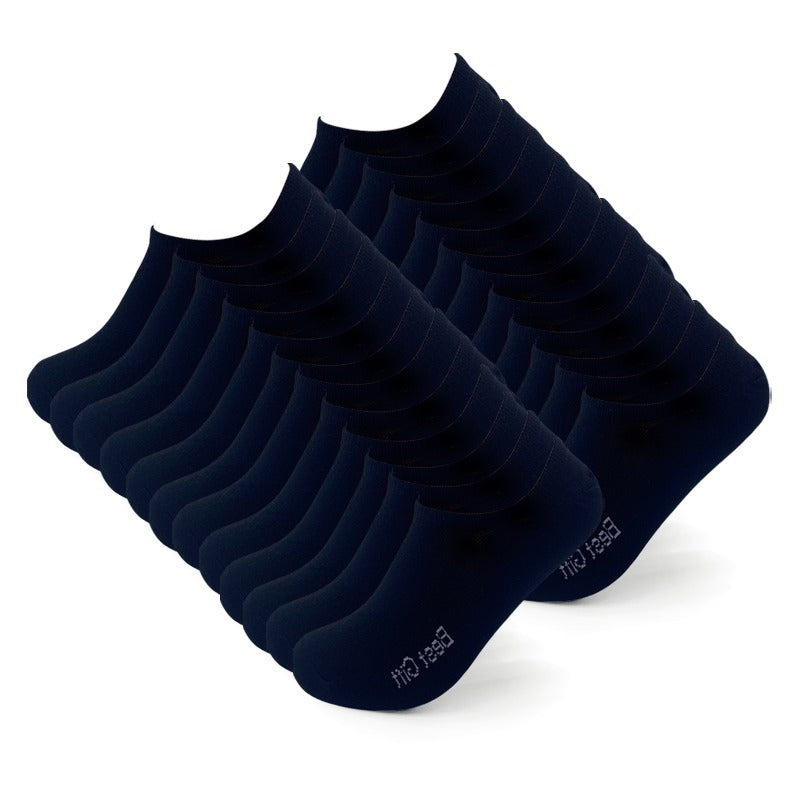 12 Pairs Of Thin Black Invisible Socks
