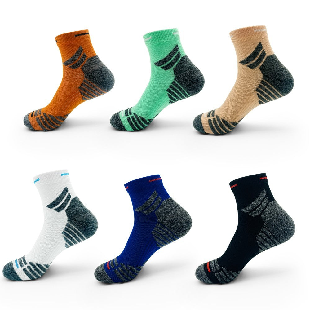 Men's Padded Ankle Socks, 6 Pairs In A Pack. Sports Running Socks. Men's And Women's Round-neck Running Socks.