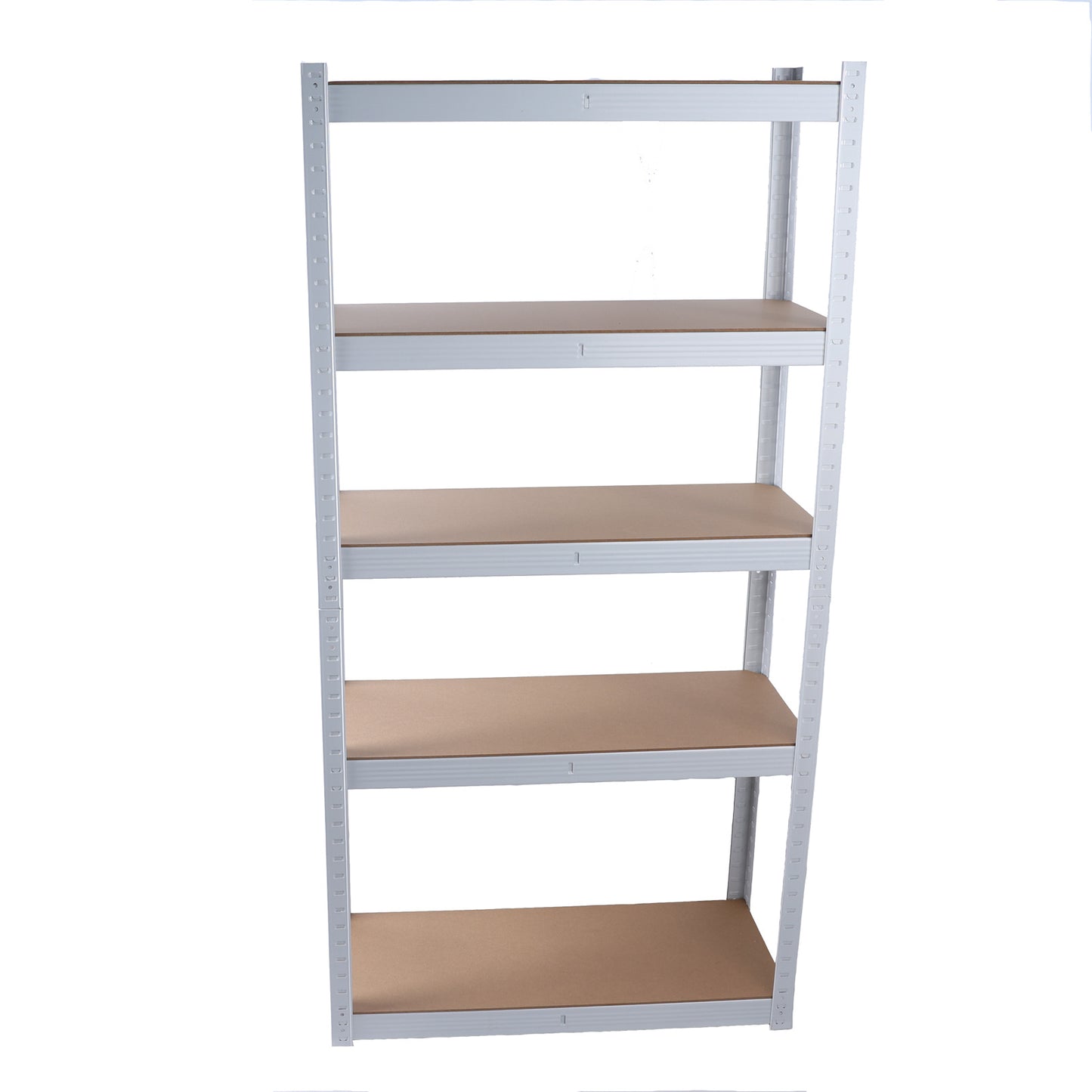 5 Layers Laminated White Metal Shelving Unit Adjustable Garage Storage Utility Rack Heavy Duty Shelf