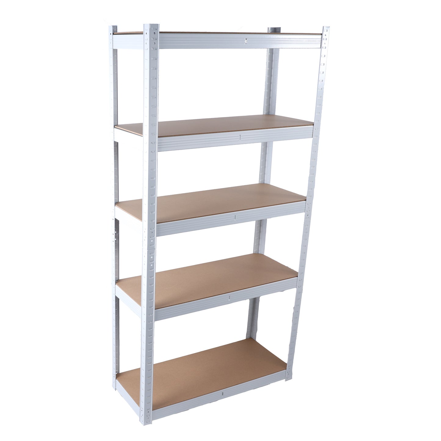 5 Layers Laminated White Metal Shelving Unit Adjustable Garage Storage Utility Rack Heavy Duty Shelf