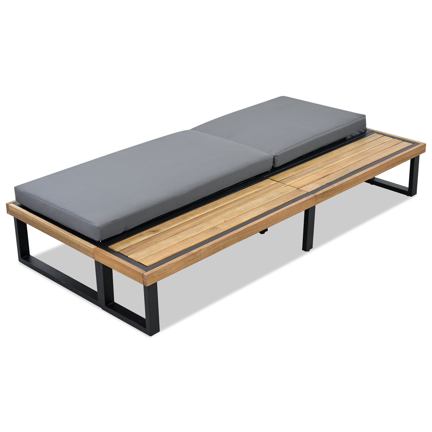 Outdoor Chaise Lounge Chair with 5-Position Adjustable Backrest,