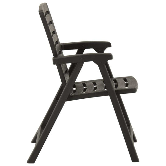vidaXL Patio Chairs 2 pcs Plastic Anthracite