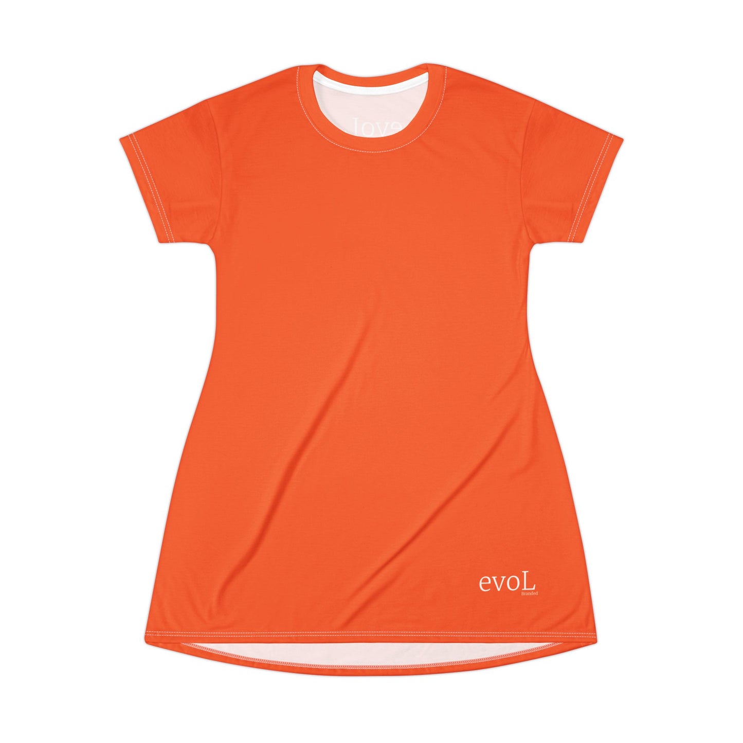 Casual Orange T-Shirt Dress - Comfortable & Stylish for Everyday Wear
