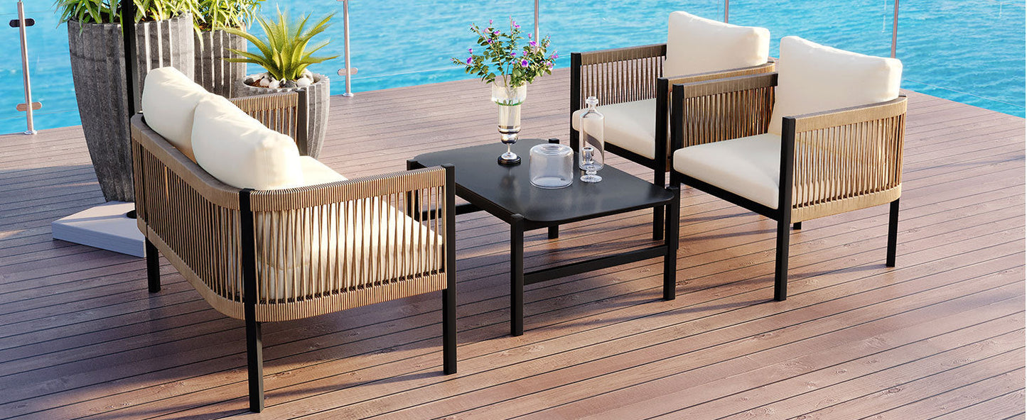 Multi-person Outdoor Sofa Combination with A Table, Suitable for
