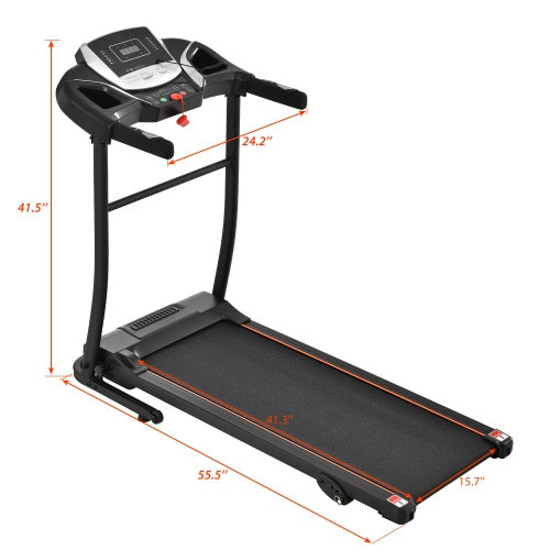 Folding Treadmill Electric Running Machine 2.5HP Motor 300LBS Weight Capacity Walking Jogging Machine With 3 Level Incline 12 Preset Programs For Home Gym