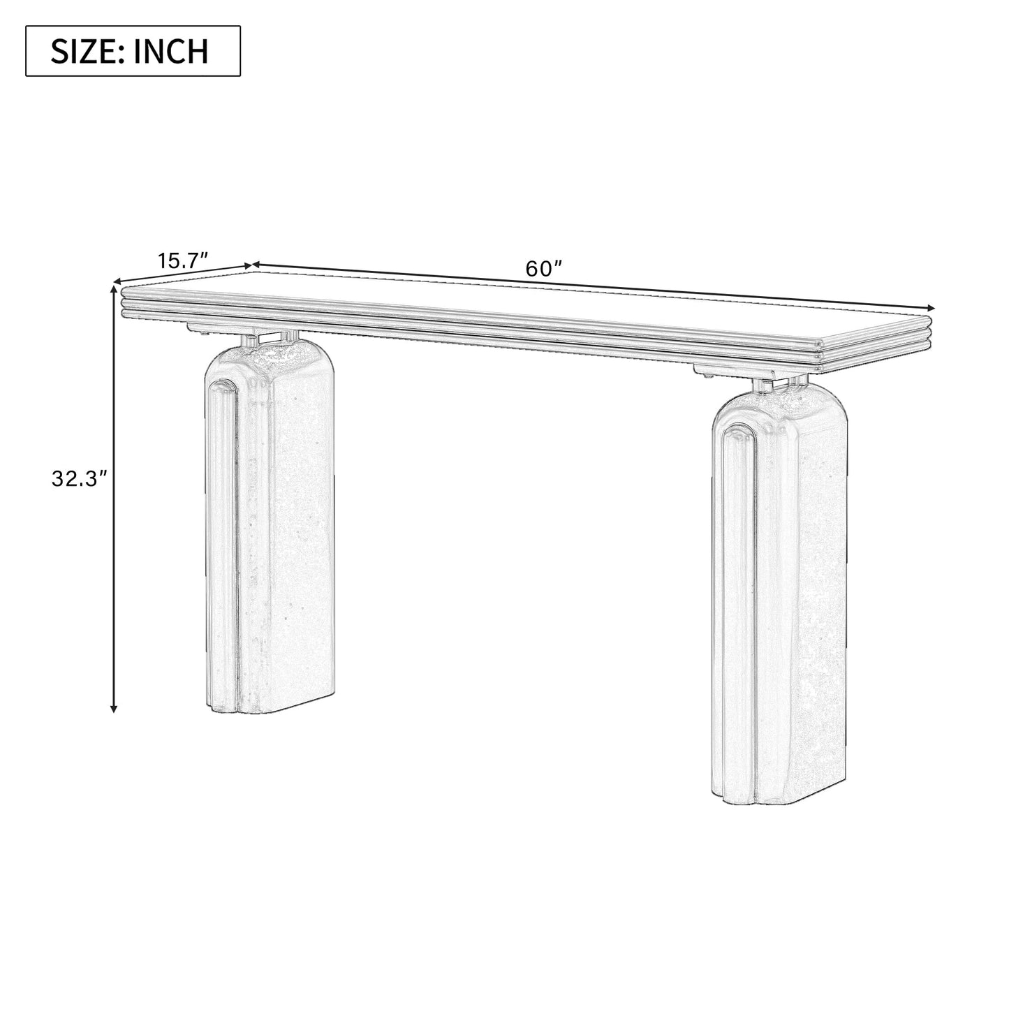 Chic, Elegant and Luxurious Acacia Veneer Console Table,Suitable for