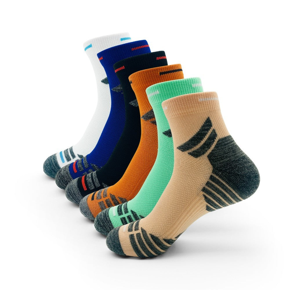 Men's Padded Ankle Socks, 6 Pairs In A Pack. Sports Running Socks. Men's And Women's Round-neck Running Socks.
