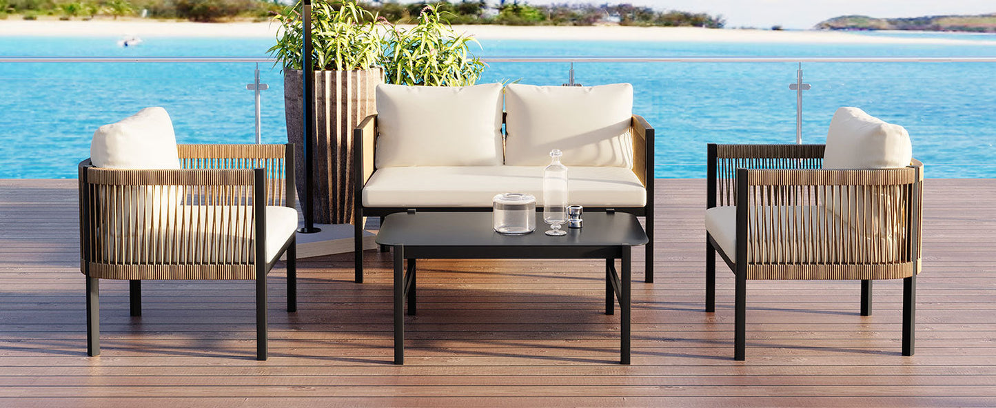 Multi-person Outdoor Sofa Combination with A Table, Suitable for