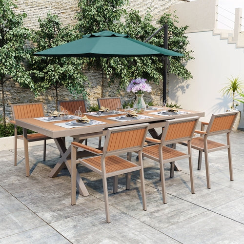 Experience Outdoor Dining Freedom with a Flexible Set Including Six