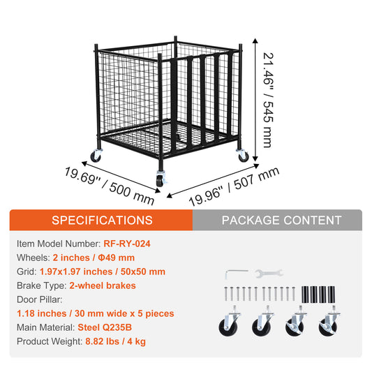 VEVOR Rolling Sports Ball Storage Cart, Lockable Basketball Cage With Elastic Straps, Sport Equipment Holder Organizer For Indoor Outdoor, Steel Storage Rack For Garages, Playgroup, Gym And Schools
