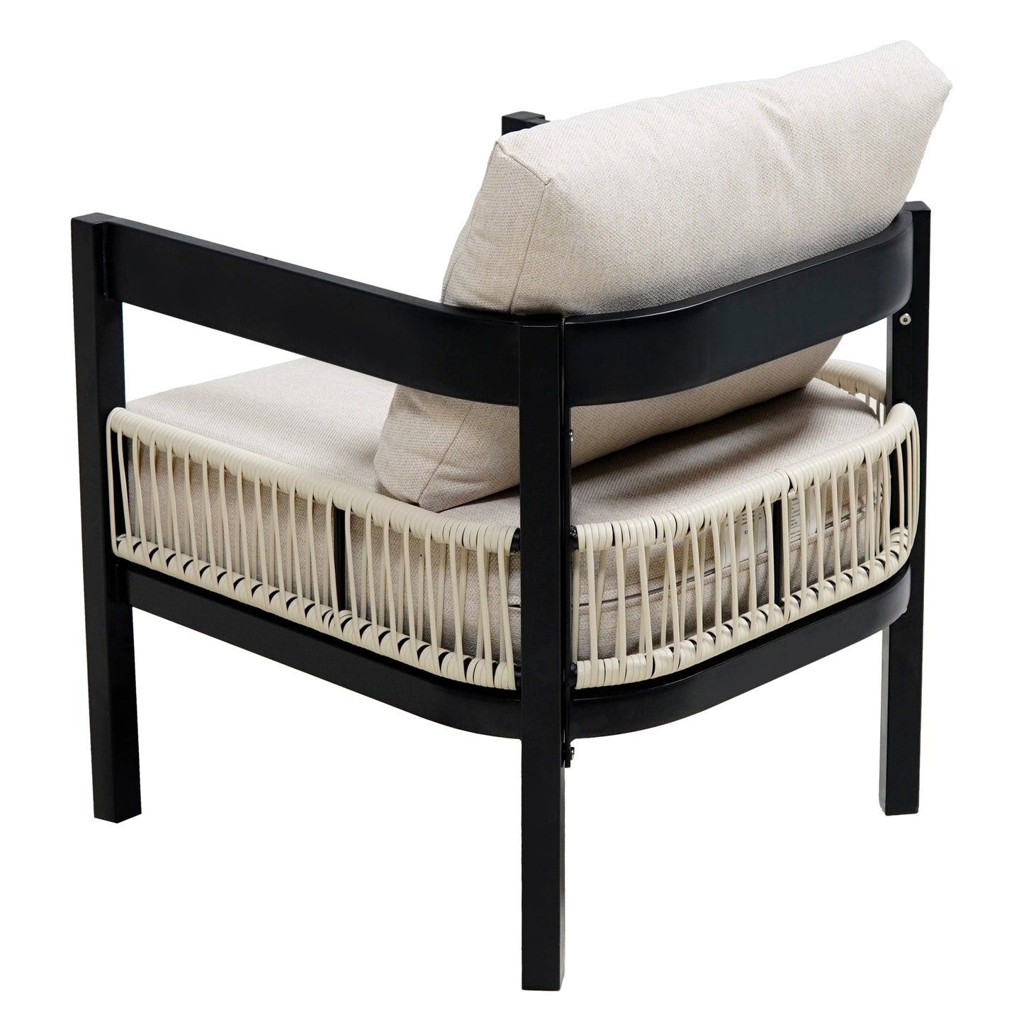 Multi-person Outdoor Iron Sofa Set with A table, Rattan Decoration,