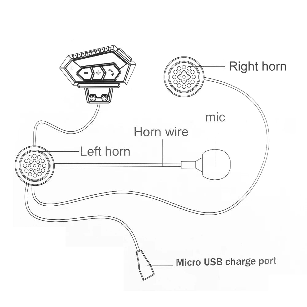 Motorcycle BT 5.0 Helmet Headset Wireless Hands-free Call Kit Stereo Anti-interference Waterproof Music Player Speaker