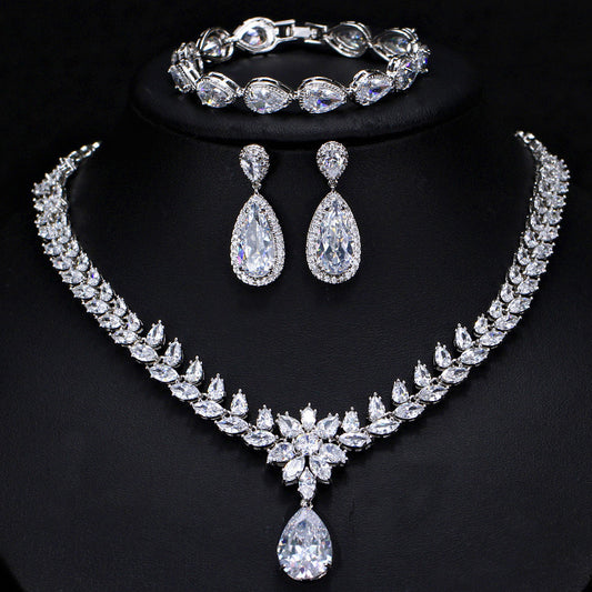 V Neck Super Shiny Dinner Party Dress Luxury Zircon Wedding Dress