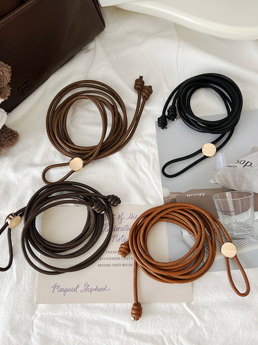 Women's Thin Belt Match with Coat Sweater Suit Fashion Decorative All-Match Adjustable Long Soft Belt Waist Chain Waist Strap Tide