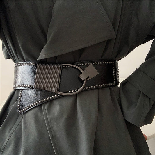 Fancy Fashion Women's Ins Outer Coat Wide Belt