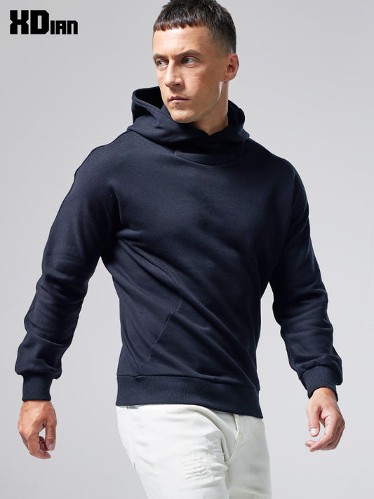 Turtleneck Hoodie Men's Cotton Loose Sports 2023 New Hoodie Pullover Top Outerwear Autumn and Winter