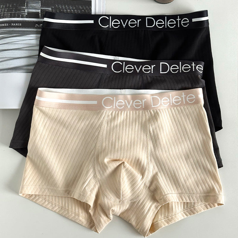 [Original 78, Now 39] Minimalist Plaid Men Underwear Stripes Boys Style Pure Cotton Boxer Shorts Shorts