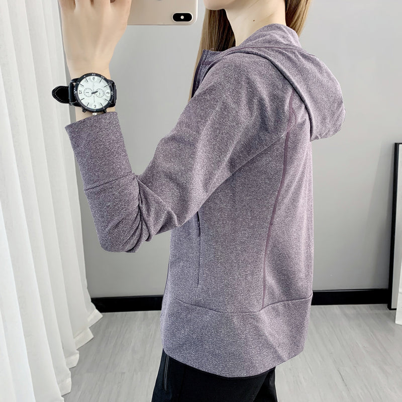 Women's Outdoor Hooded Zip Cardigan Workout Clothes for Export