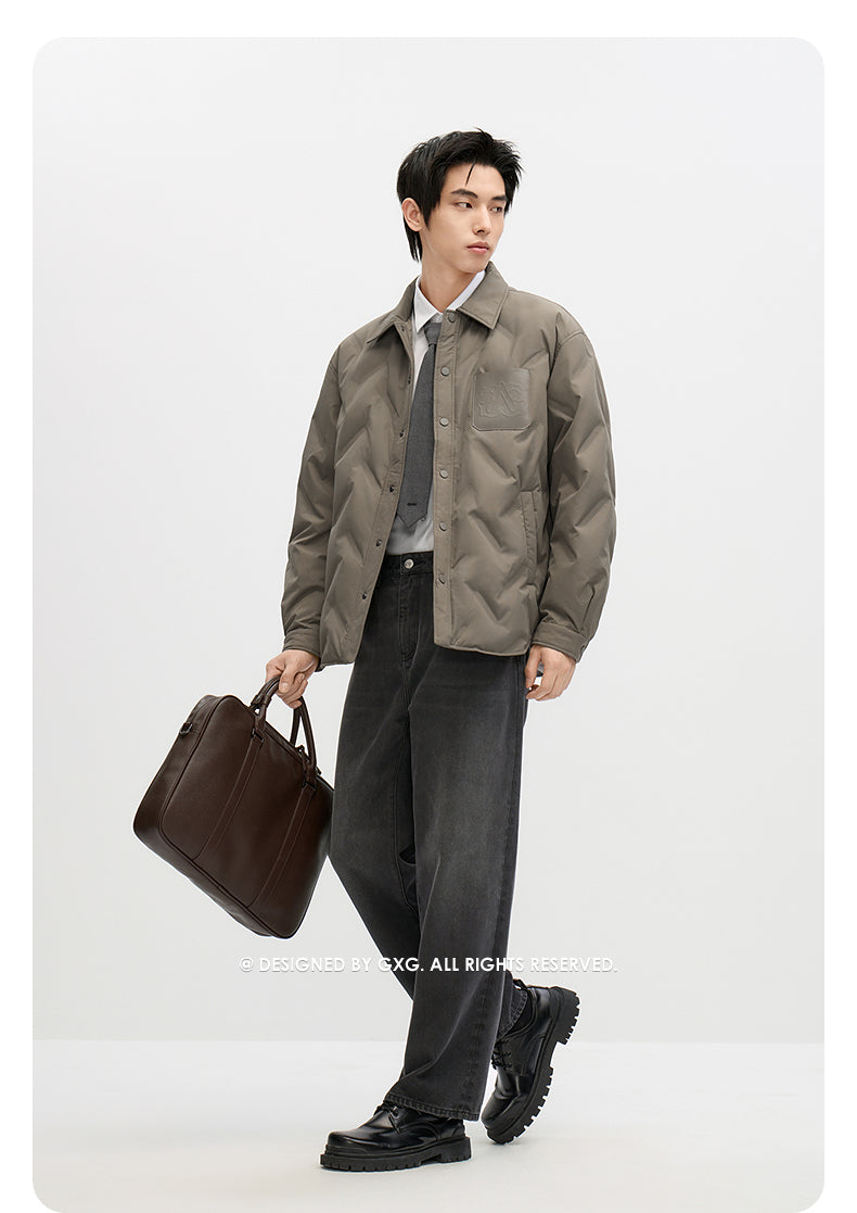GxG Men's Lightweight Down jacket 24 Winter New Loose Short Shirts Outerwear# G24dy24005