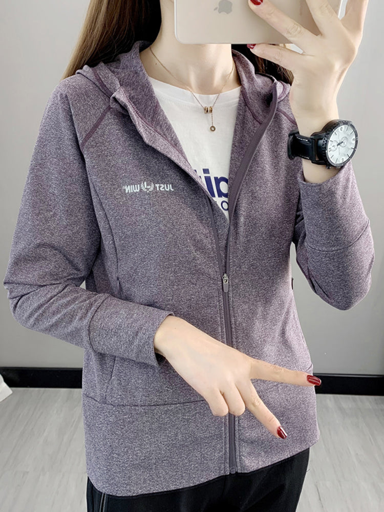 Women's Outdoor Hooded Zip Cardigan Workout Clothes for Export