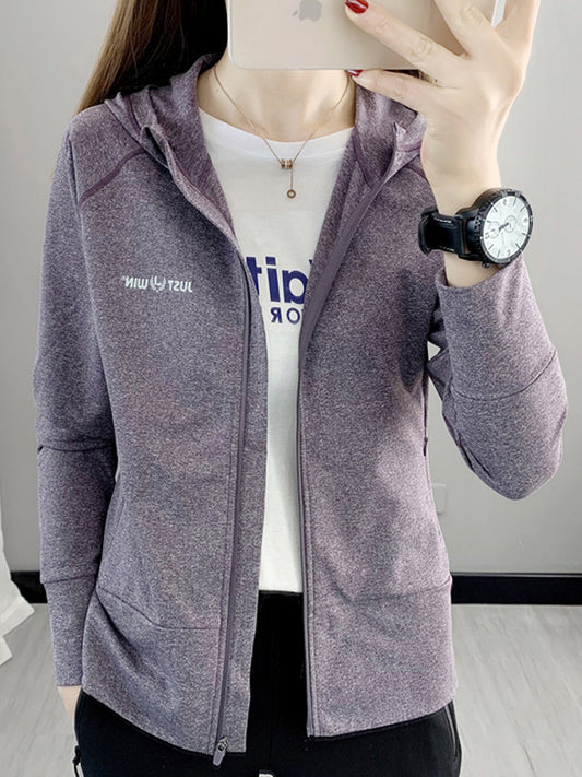 Women's Outdoor Hooded Zip Cardigan Workout Clothes for Export