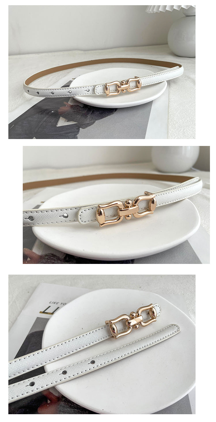 Women's Thin Belt Matching Dress Shirt Businese Suit Accessories Coat Sweater Genuine Leather Tight Waist Small Belt Corset