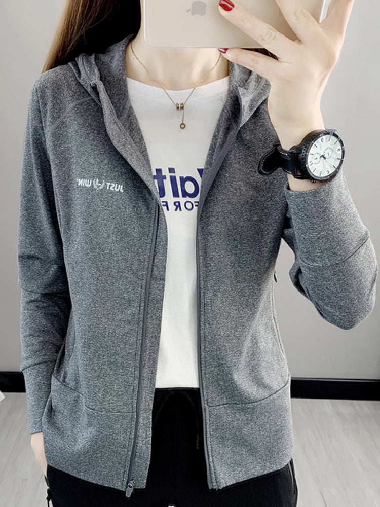 Women's Outdoor Hooded Zip Cardigan Workout Clothes for Export