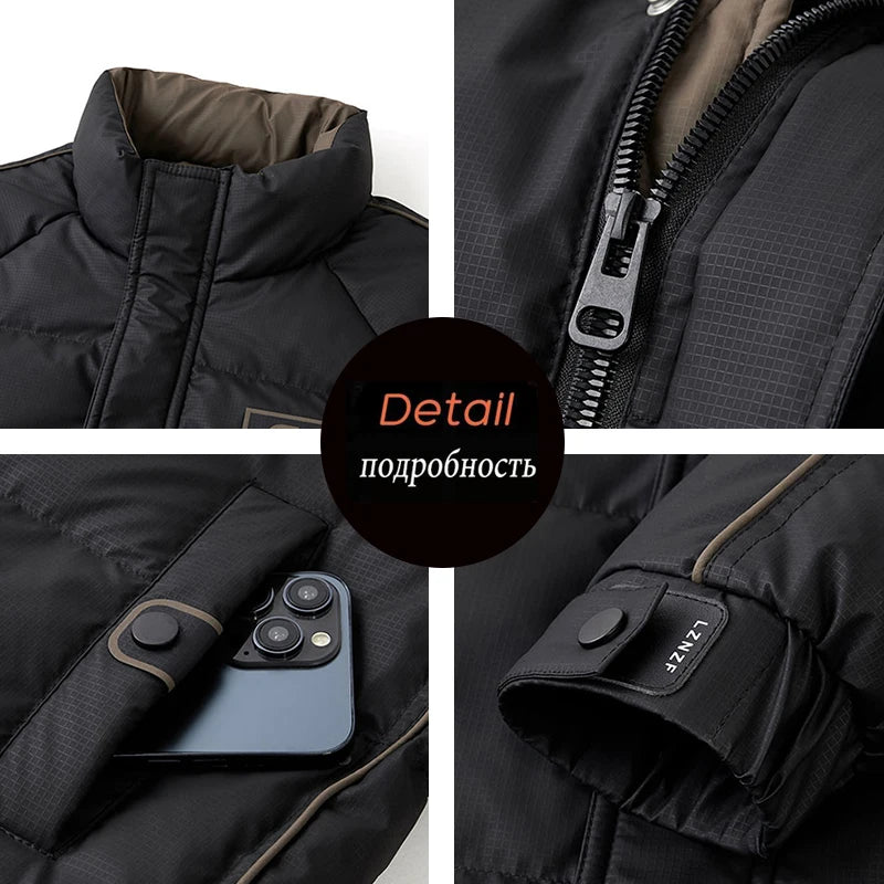 Winter Men Windproof Casual Duck Down Jackets Man Puffer Padding Outdoor Jacket Parkas Male Streetwear Loose Jackets Windbreaker