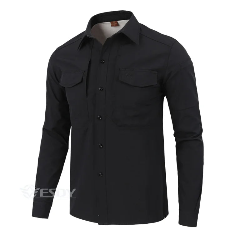 Winter autumn ESDY Brand Men s Sports t Shirt Warm Long Sleeve Shirt 100% Cotton  Anti-wear Working Cargo Hiking Shirts
