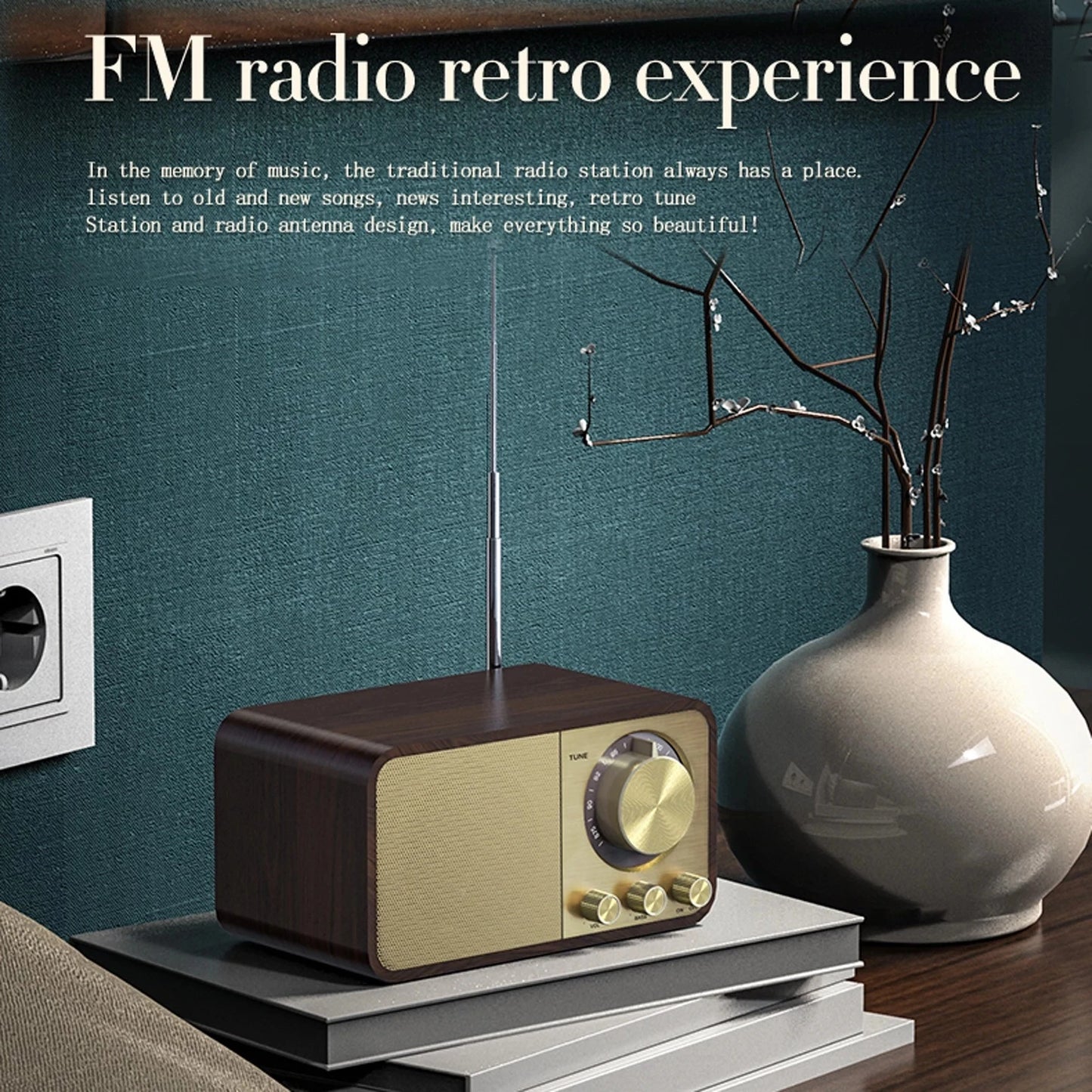 Nostalgic Bluetooth Speaker Bluetooth Sound Retro Classic Speaker Retro Radio Wireless Bluetooth 5.0 Wooden Portable Subwoofer
