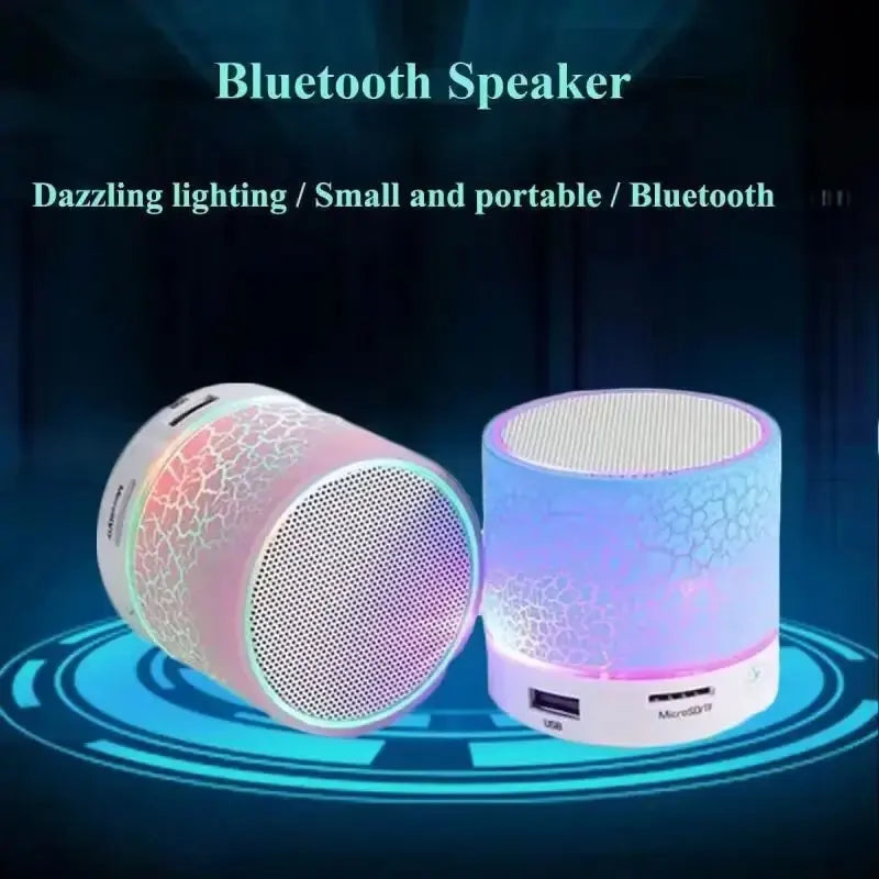 Wireless Mini Speaker, Subwoofer, Dazzle Crackle 7 Colour Light Wireless Mini Speaker, Portable Small Speaker