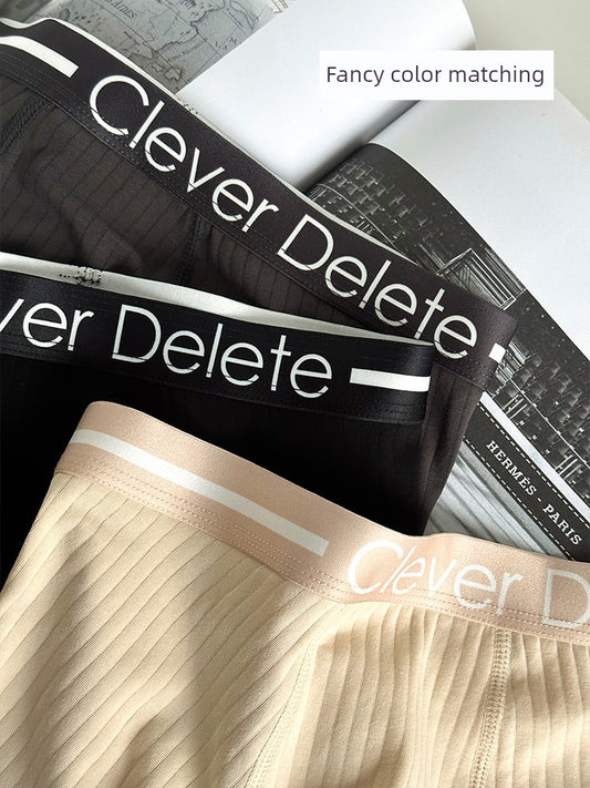 [Original 78, Now 39] Minimalist Plaid Men Underwear Stripes Boys Style Pure Cotton Boxer Shorts Shorts