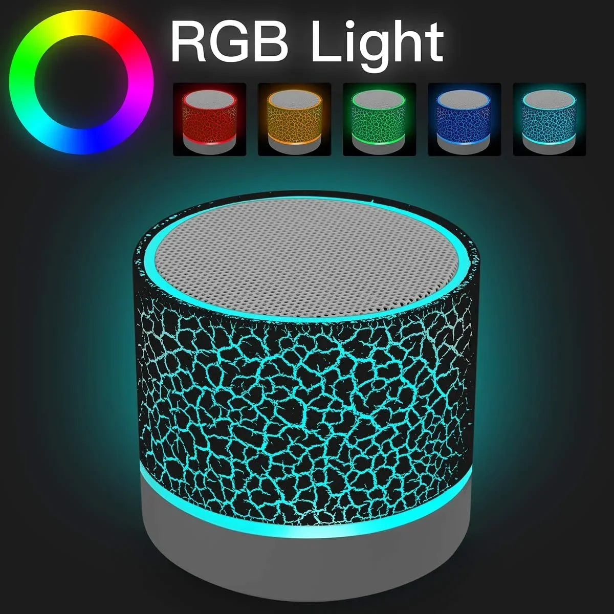 2024 Newest New Mini Crack Bluetooth Audio Portable Plug-in Subwoofer Sound Led Light Wireless Speaker Gift