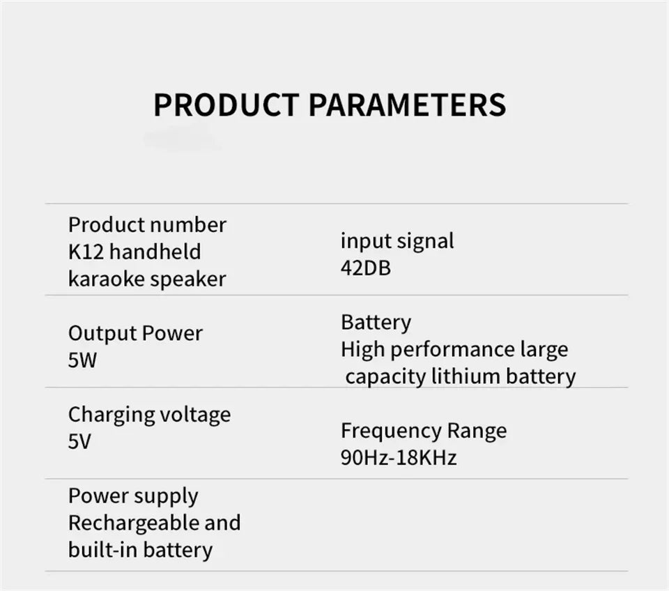K12 Portable Bluetooth Karaoke Machine with 5.3 PA Speaker System 1-2 Wireless Microphones Home Family Singing Children's Gift