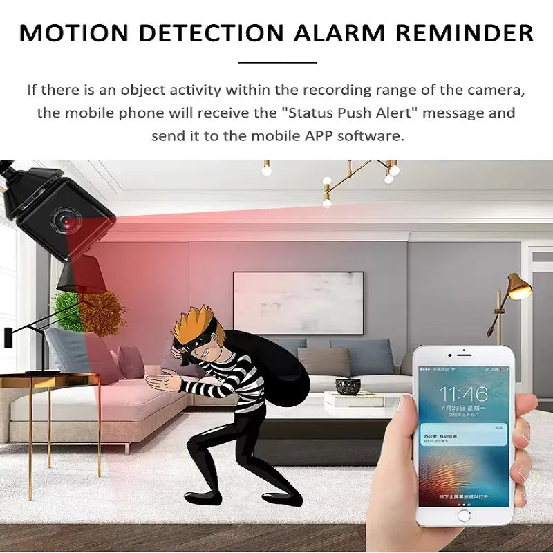 X6 Mini IP Camera WiFi Sports Camera HD 1080P Wireless Security Surveillance Built-in Battery Night Vision Smart Home Micro Cam