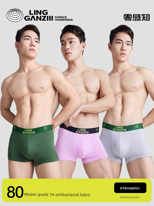 Zero Perception Men Underwear Classy Modal Boys Boxers Boxers Mid Waist Sports Underpants Wg40m1