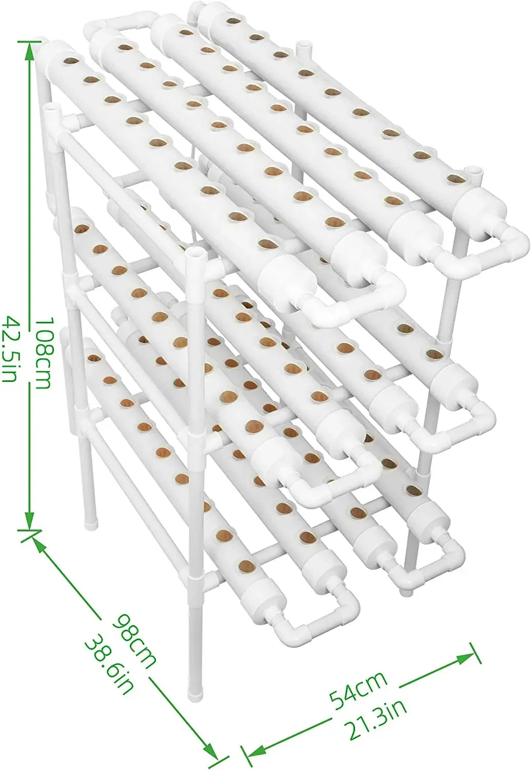 3-Layer/108 Sites Hydroponics System Growing Kits PVC Pipe Garden Vegetable Herbs Planting Tools