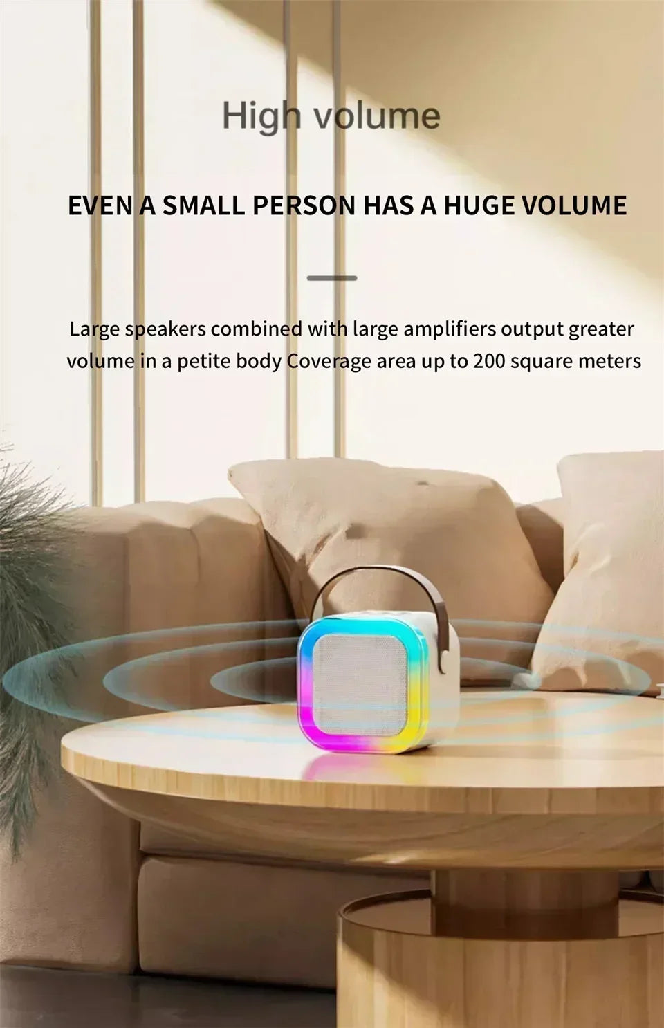 Wireless Karaoke Speaker Bluetooth Microphone K12 Home KTV Karaoke Machine RGB Light Portable Mini Bluetooth Speaker