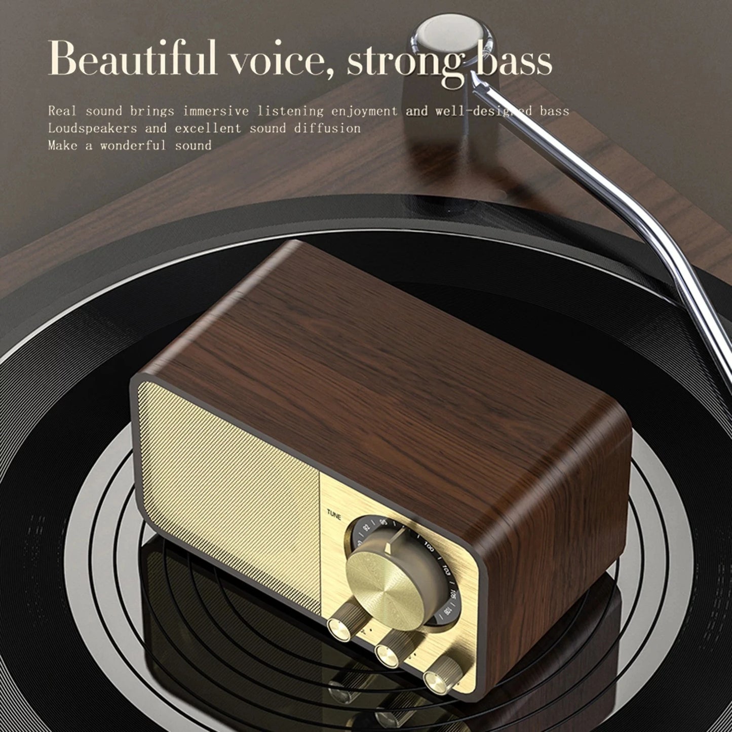 Nostalgic Bluetooth Speaker Bluetooth Sound Retro Classic Speaker Retro Radio Wireless Bluetooth 5.0 Wooden Portable Subwoofer