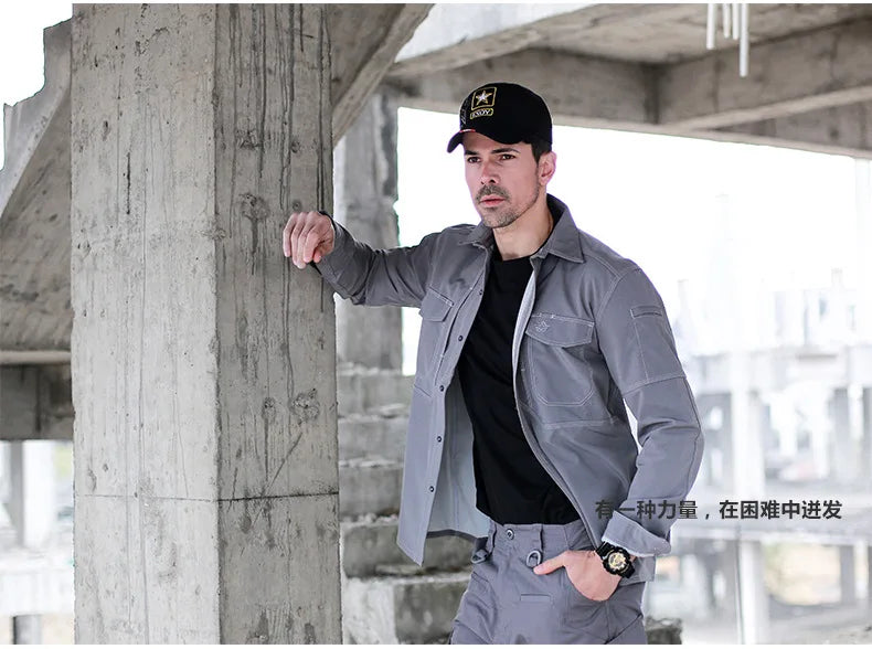 Winter autumn ESDY Brand Men s Sports t Shirt Warm Long Sleeve Shirt 100% Cotton  Anti-wear Working Cargo Hiking Shirts