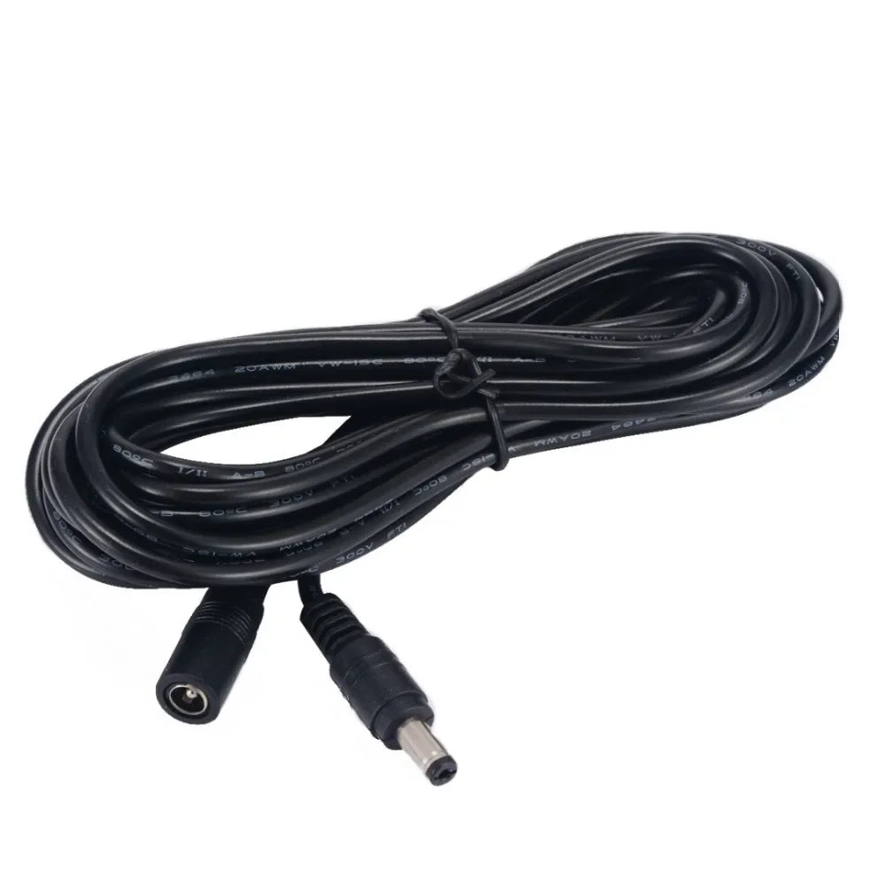 DC Extension Cable 1M 2M 3M 5M 10M 5.5x2.1mm Female to Male Plug for 12V 5V 24V Power Adapter Cord Home CCTV Camera LED Strip