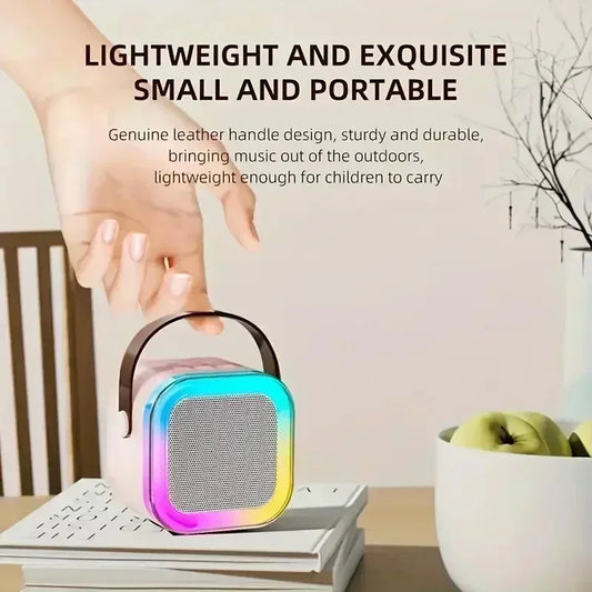 Bluetooth 5.3 K12 Karaoke Machine Portable PA Speaker System with 1-2 Wireless Microphones Home Family Singing Children's Gifts