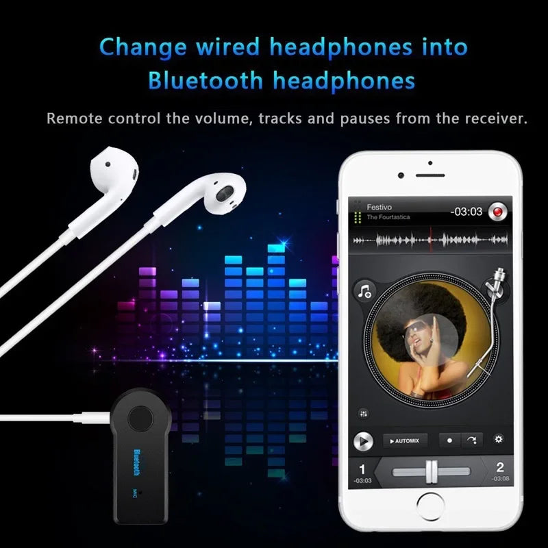 AUX Car Bluetooth Receiver,3.5mm Socket 5.0 Wireless Bluetooth Adapter,Audio Converter Mobile Phone Hands-Free Stereo