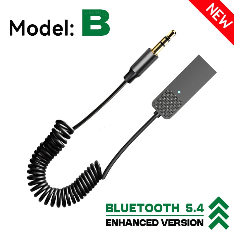 New Upgrades Bluetooth 5.4 Audio Receiver USB To 3.5mm AUX Car Wireless Music Adapter With HD MIC For Car Kit Wired Speaker