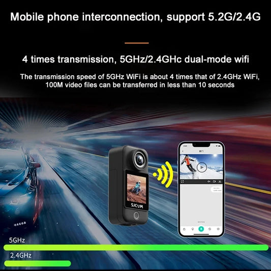 SJCAM C300 Pocket Action Camera 4K FHD With Long Battery Life Video 30M Waterproof 5G WiFi Camera Sport Action Cam