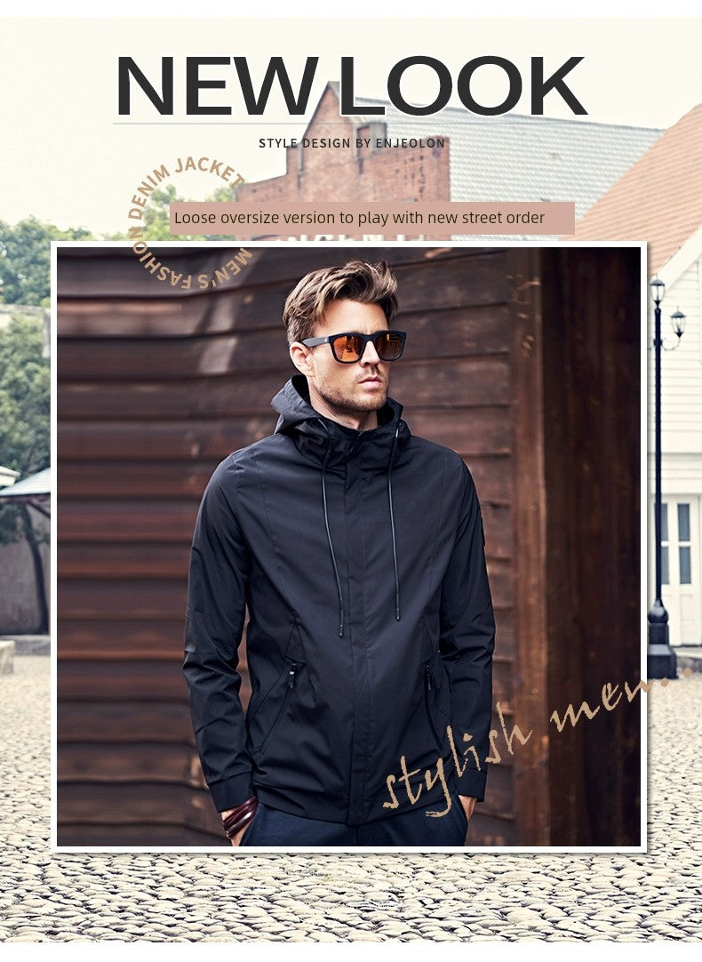 Yingjilun Hooded Spring & Fall Young Men's Casual Jacket