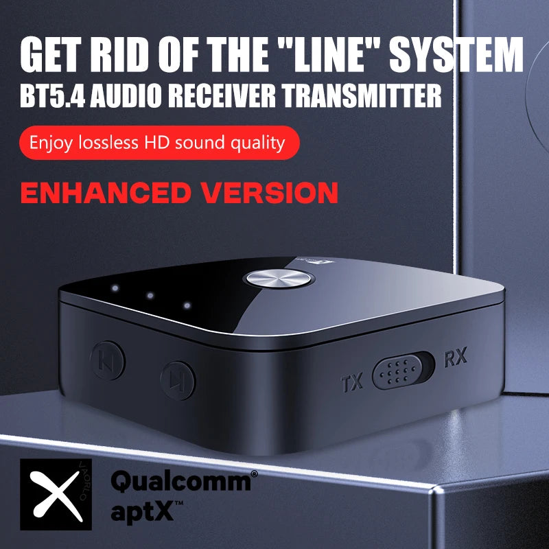 2 in 1 aptX Bluetooth Audio Transmitter Receiver 3.5MM AUX RCA Hifi Stereo Music aptX-Adaptive/HD/LL Multipoint Wireless Adapter